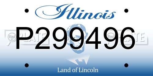 P299496 Illinois License Plate