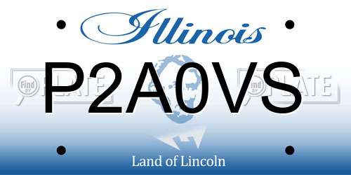 P2A0VS Illinois License Plate