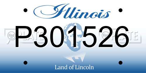 P301526 Illinois License Plate
