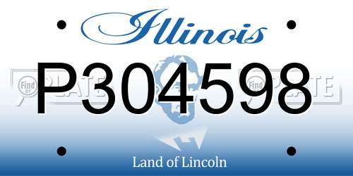 P304598 Illinois License Plate