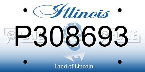 P308693 Illinois License Plate