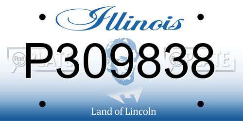 P309838 Illinois License Plate