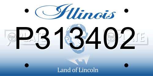 P313402 Illinois License Plate