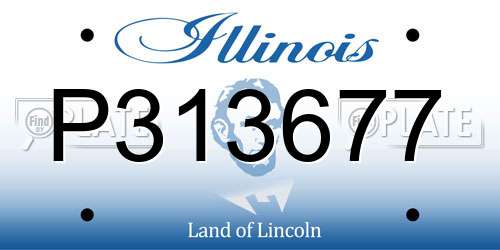 P313677 Illinois License Plate