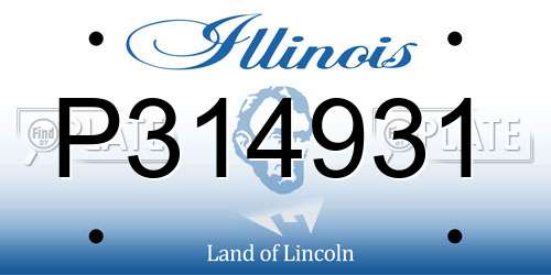 P314931 Illinois License Plate