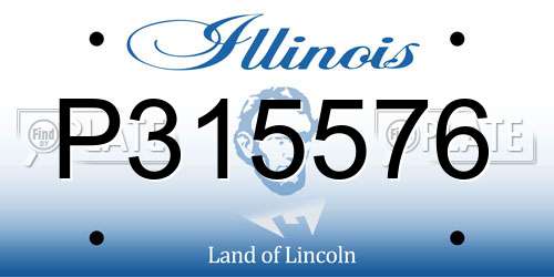 P315576 Illinois License Plate
