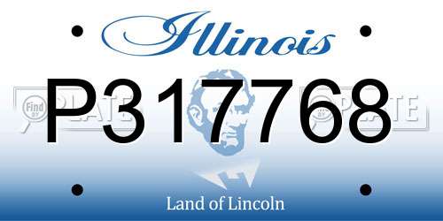 P317768 Illinois License Plate