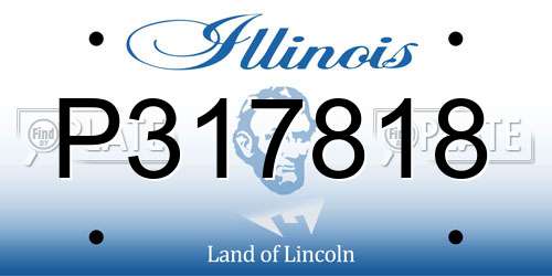 P317818 Illinois License Plate
