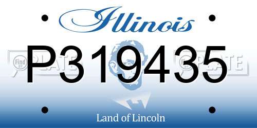 P319435 Illinois License Plate