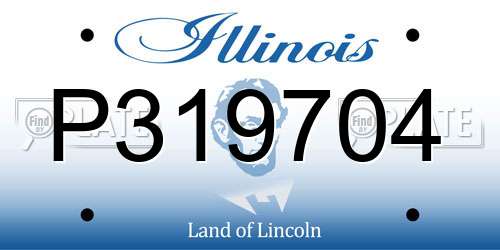 P319704 Illinois License Plate