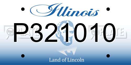 P321010 Illinois License Plate