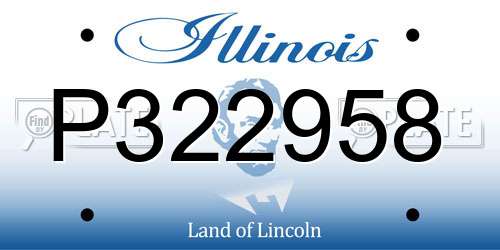 P322958 Illinois License Plate
