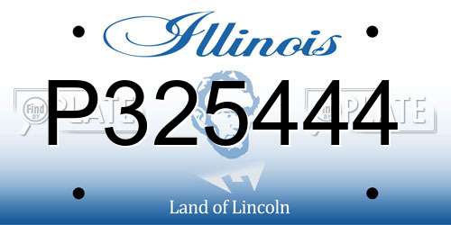 P325444 Illinois License Plate