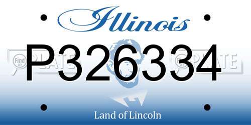 P326334 Illinois License Plate