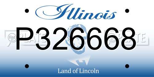 P326668 Illinois License Plate