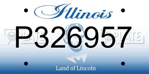 P326957 Illinois License Plate