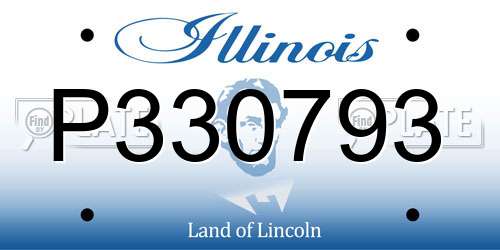 P330793 Illinois License Plate