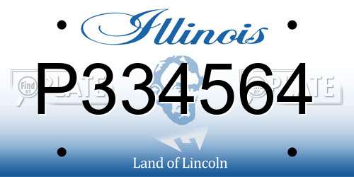 P334564 Illinois License Plate