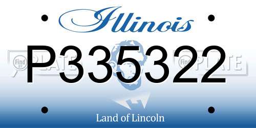 P335322 Illinois License Plate