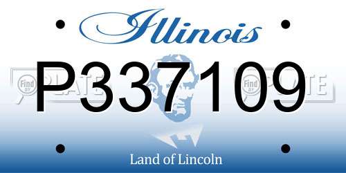 P337109 Illinois License Plate