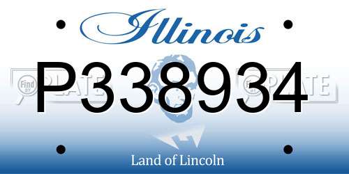 P338934 Illinois License Plate