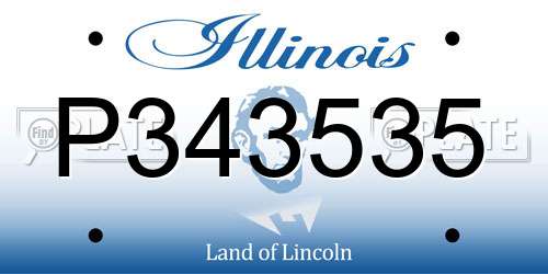 P343535 Illinois License Plate