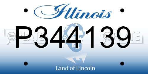 P344139 Illinois License Plate