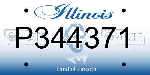 P344371 Illinois License Plate