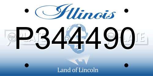 P344490 Illinois License Plate