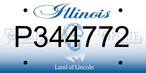 P344772 Illinois License Plate