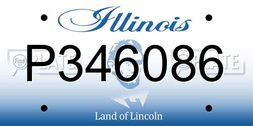P346086 Illinois License Plate