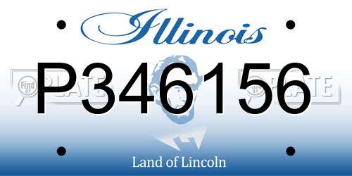 P346156 Illinois License Plate