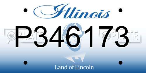 P346173 Illinois License Plate
