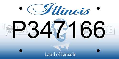 P347166 Illinois License Plate