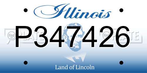 P347426 Illinois License Plate