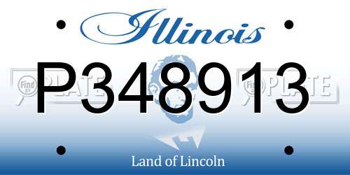 P348913 Illinois License Plate