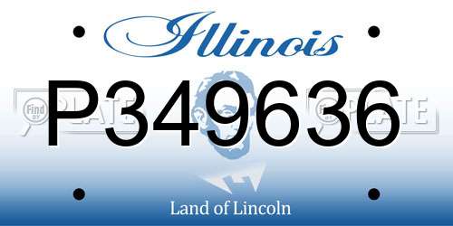P349636 Illinois License Plate