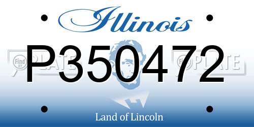 P350472 Illinois License Plate