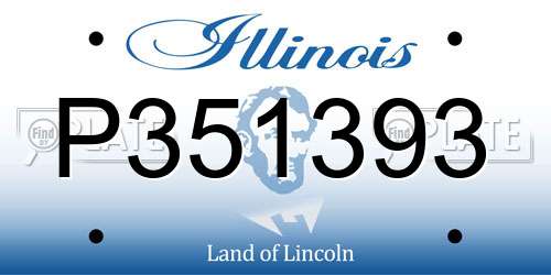 P351393 Illinois License Plate