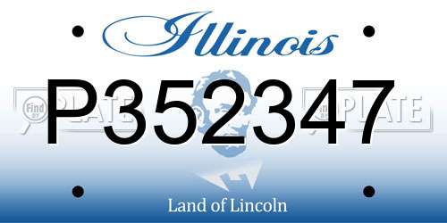 P352347 Illinois License Plate