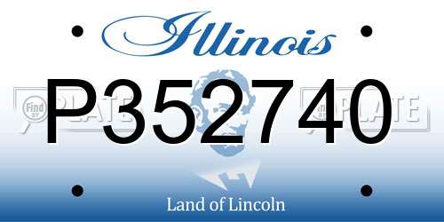 P352740 Illinois License Plate