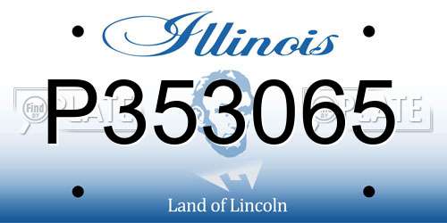 P353065 Illinois License Plate