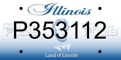 P353112 Illinois License Plate