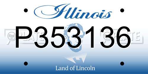 P353136 Illinois License Plate