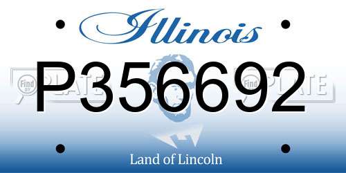 P356692 Illinois License Plate