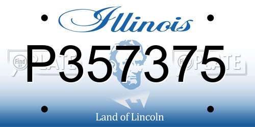 P357375 Illinois License Plate