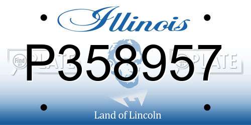 P358957 Illinois License Plate