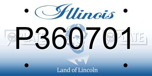 P360701 Illinois License Plate