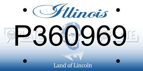 P360969 Illinois License Plate