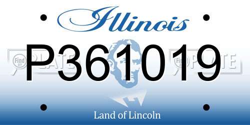 P361019 Illinois License Plate